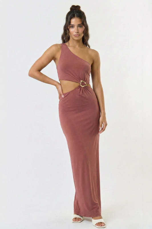 Amalfi Sunset One Shoulder Maxi Dress
