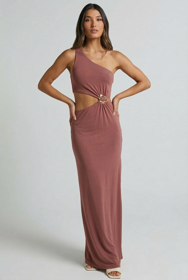 Amalfi Afterglow One Shoulder Maxi Dress