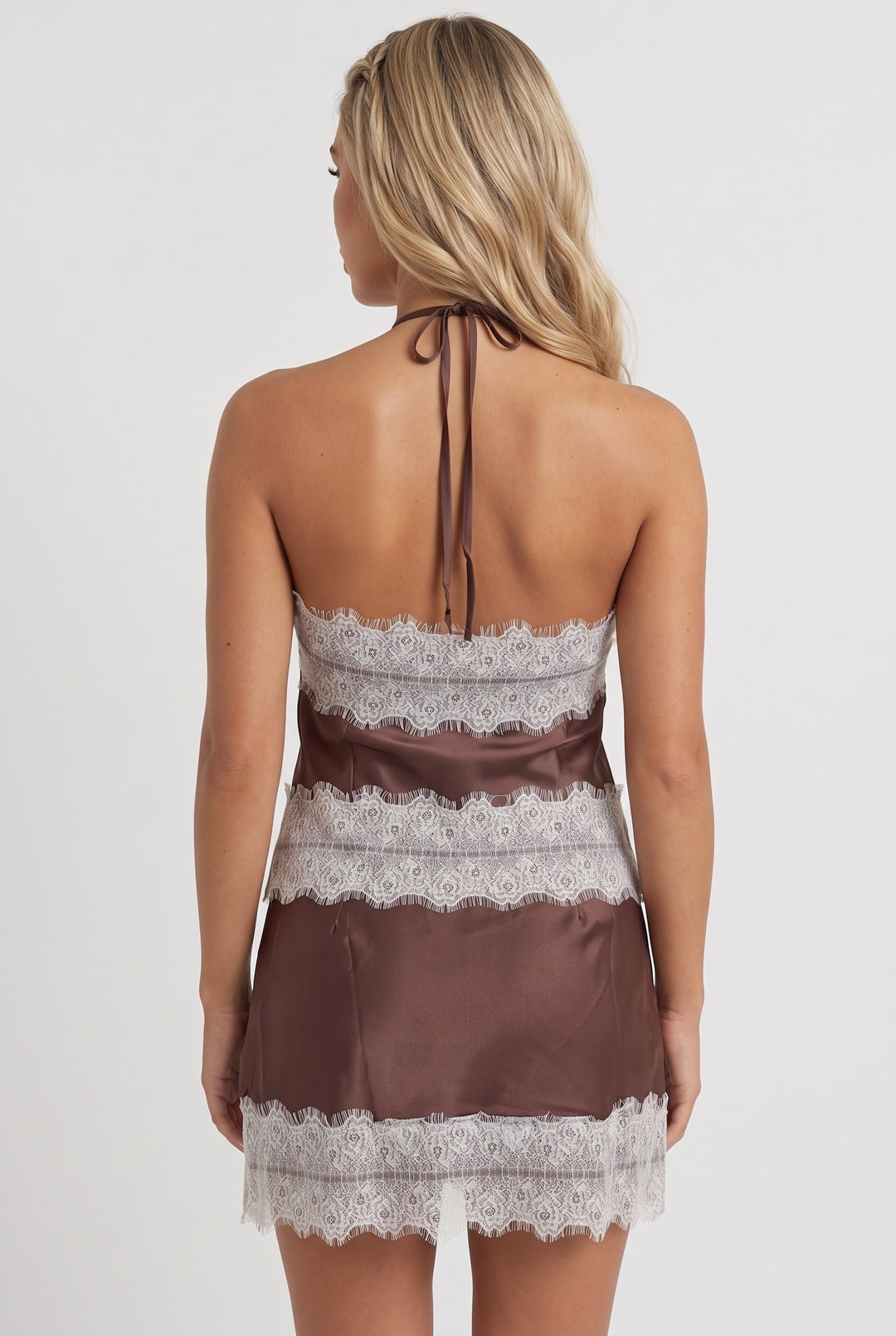 Bonbon Satin Lace Halter Top