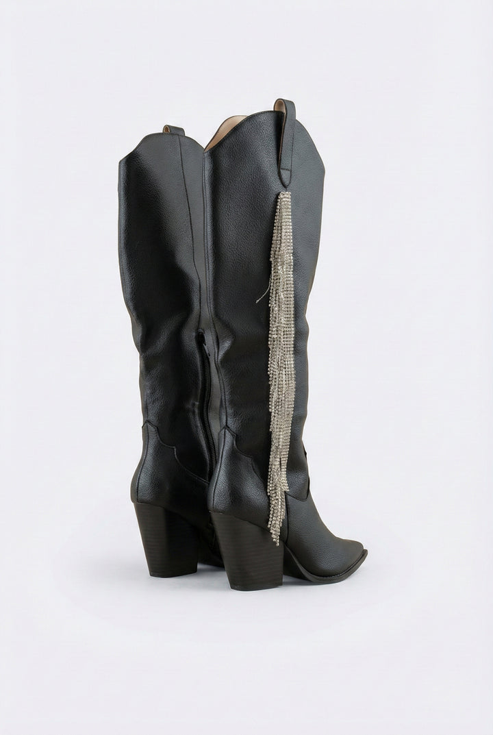 Bellatrix Rhinestone Fringe Western Boots