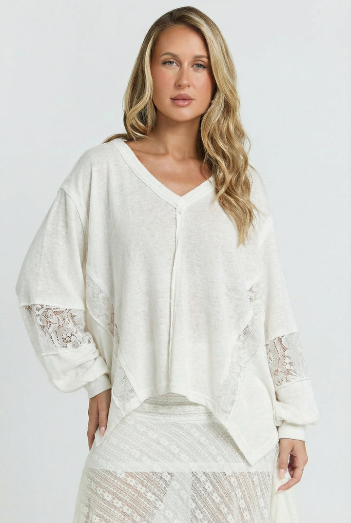 Boheme Lace Trim Top