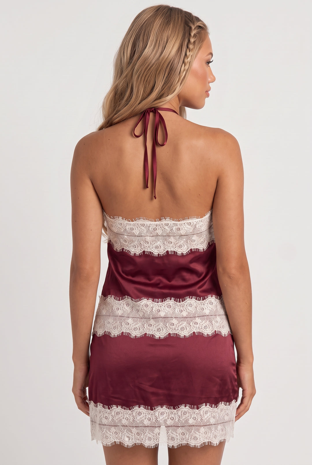 Bonbon Satin Lace Mini Skirt