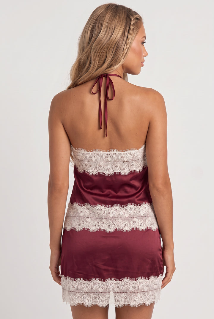 Bonbon Satin Lace Halter Top