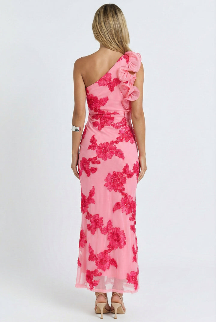 Bougainvillea One Shoulder Maxi Dress