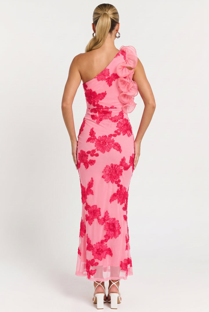 Bougainvillea One Shoulder Maxi Dress