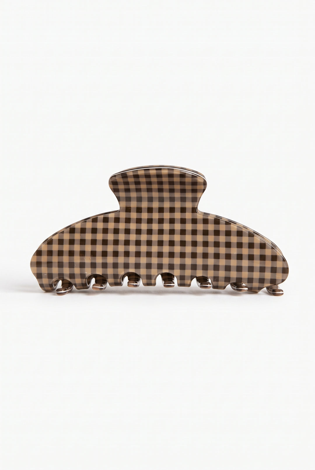 Brown Gingham Claw Clip