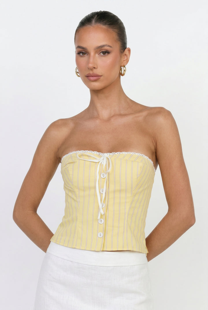 Butter Striped Tube Top