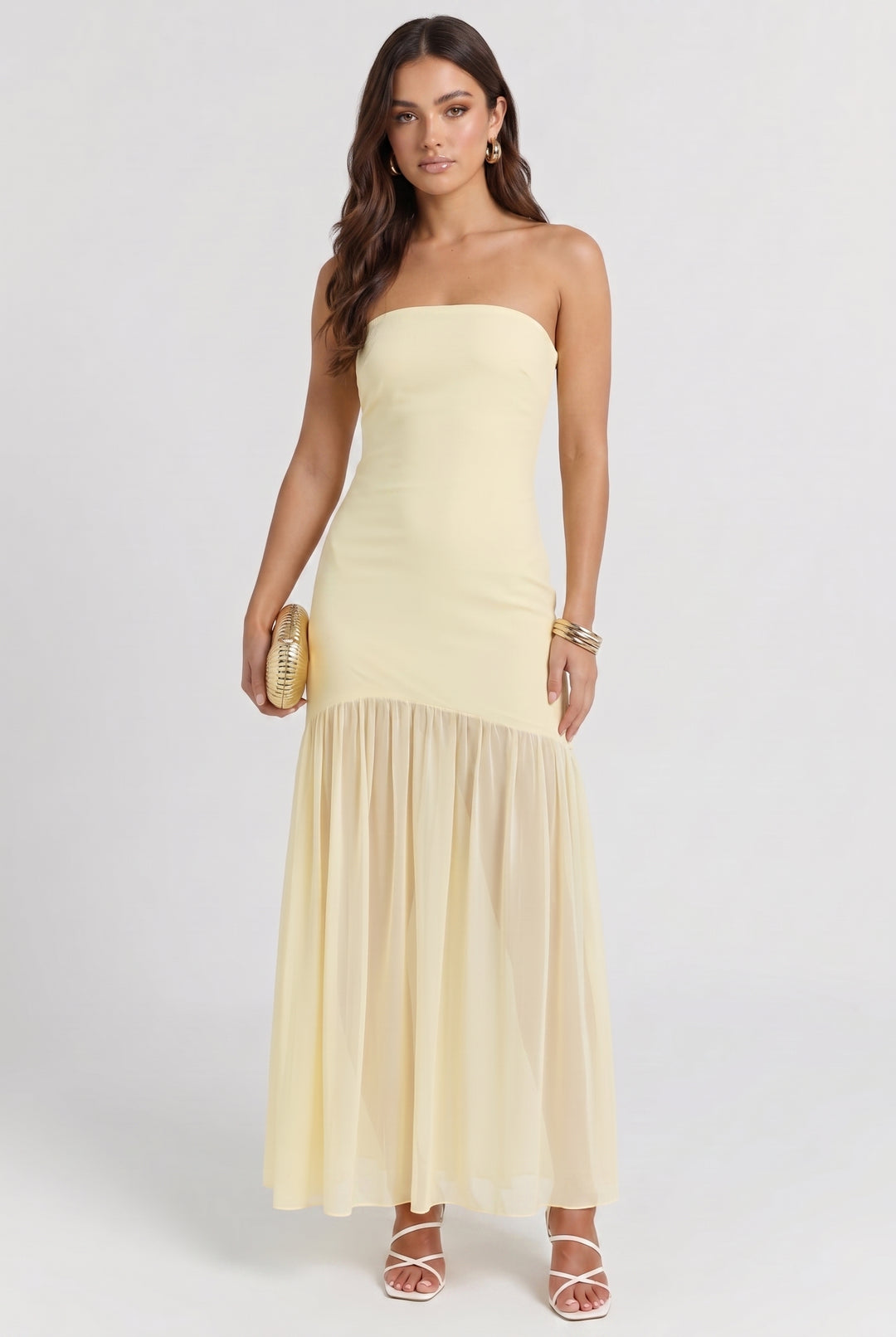 buttercream maxi dress Buttercream Fields Polka Dot Maxi Dress Large