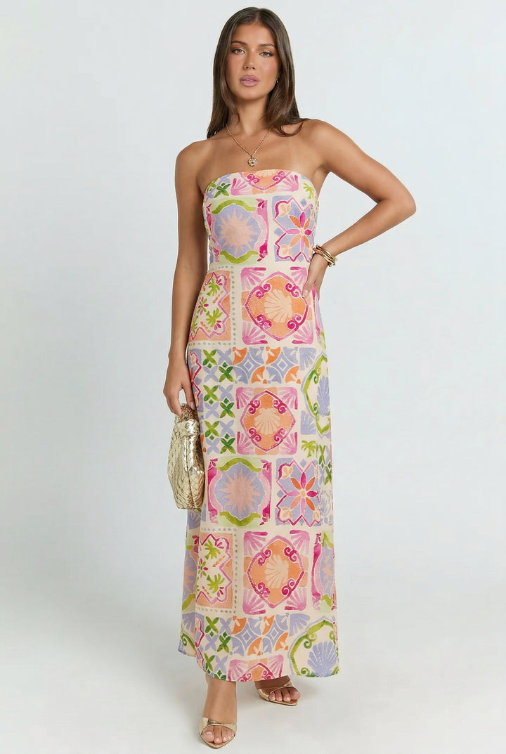 Dolce Coastal Tile Maxi Dress