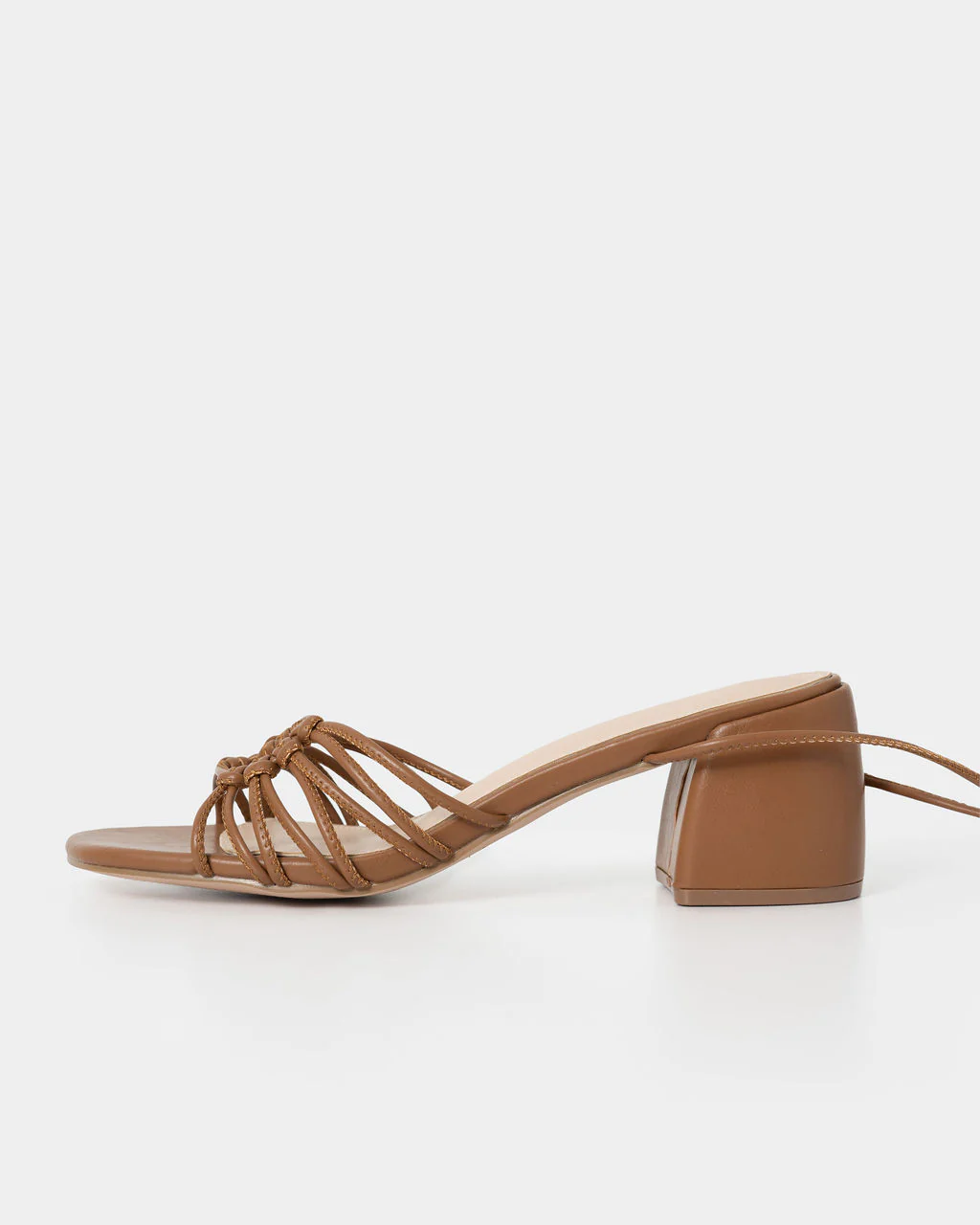Celia Strappy Lace Up Heels - Tan - LAST CHANCE