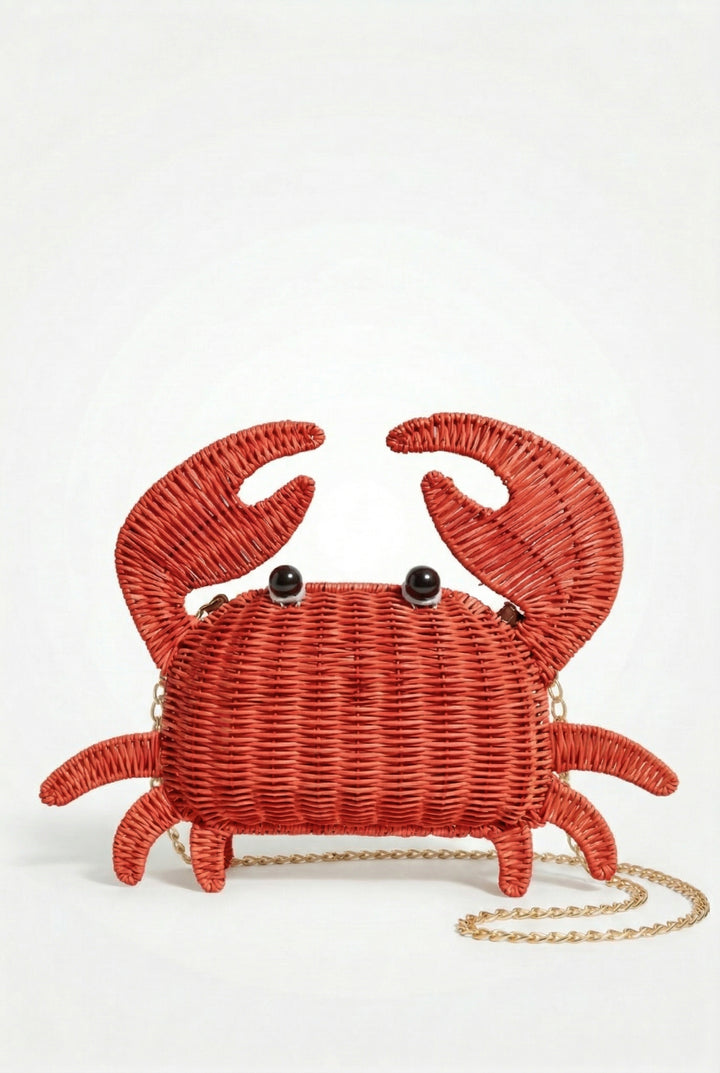Crab & Go Wicker Clutch