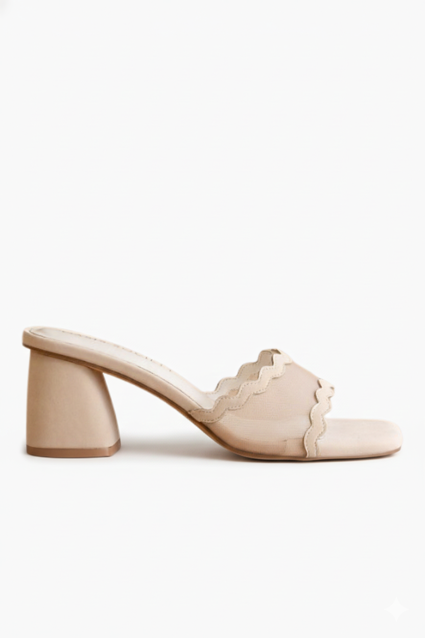 Celia Scallop Mesh Mules