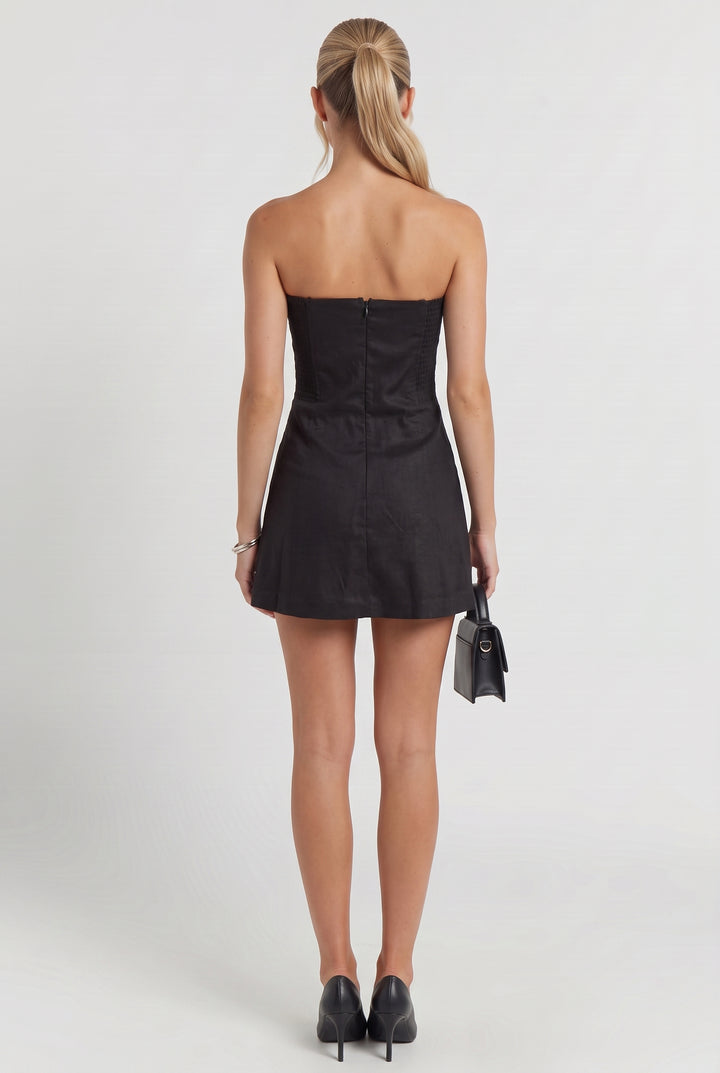 City Socialite Linen Mini Dress