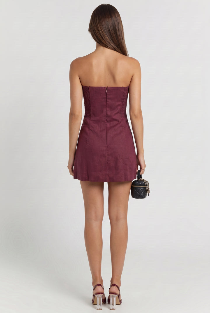 City Socialite Linen Mini Dress
