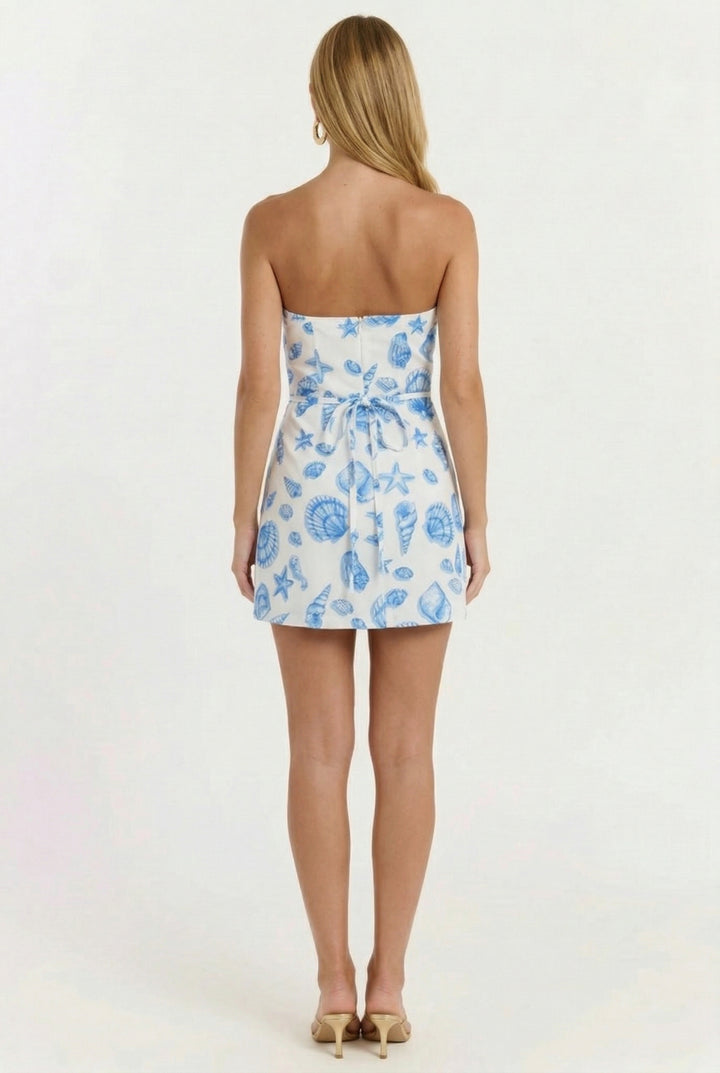 Collected Shells Linen Mini Dress