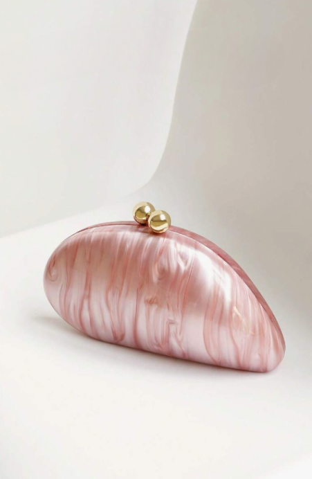 Rosé Waves Marbled Clutch