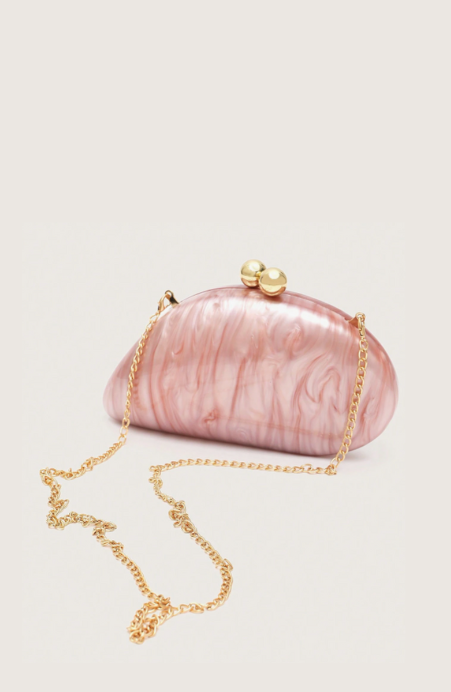 Rosé Waves Marbled Clutch