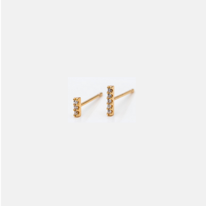 Crystal Bar Minimalist Post Earrings