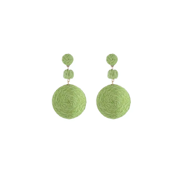 Round Rattan Drop Earrings