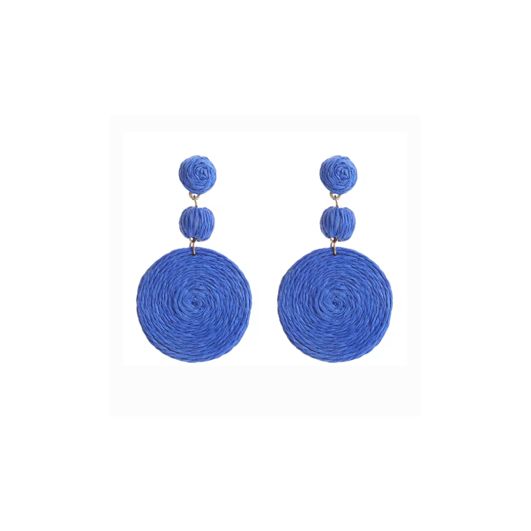 Round Rattan Drop Earrings