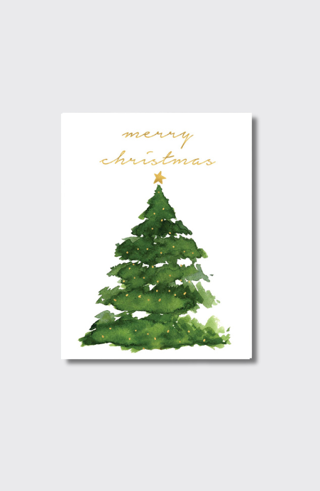 Merry Christmas Tree Holiday Greeting Card