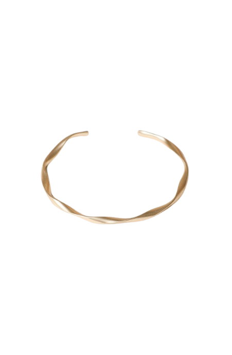 Matte Gold Twist Bangle Arm Cuff Bracelet