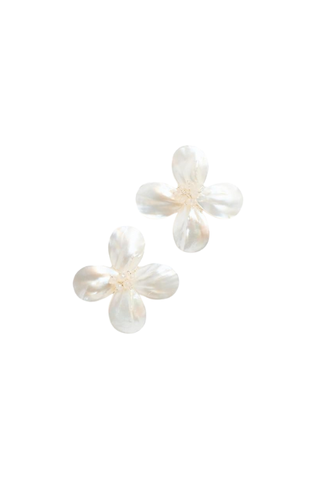 SHASHI Coquina Flower Pearl Earrings