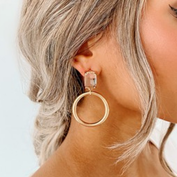 Sassy-Glass Hoop Earrings