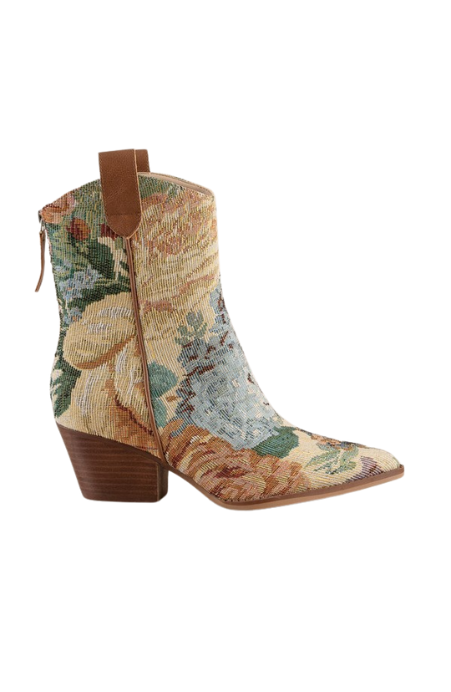 Garden Stroll Brocade Western Bootie