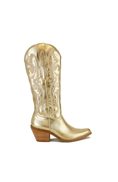 Metallic Gold Western Cowboy Boots