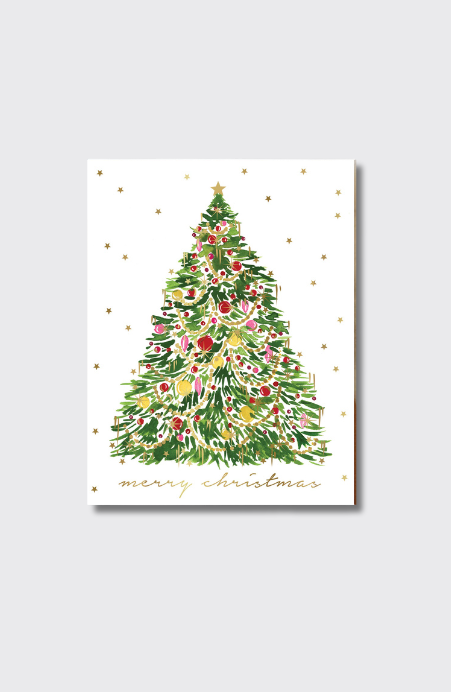 Tinsel Christmas Tree Greeting Card