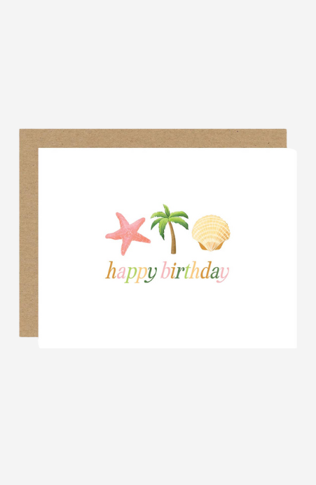 Tropical Beach Birthday Card