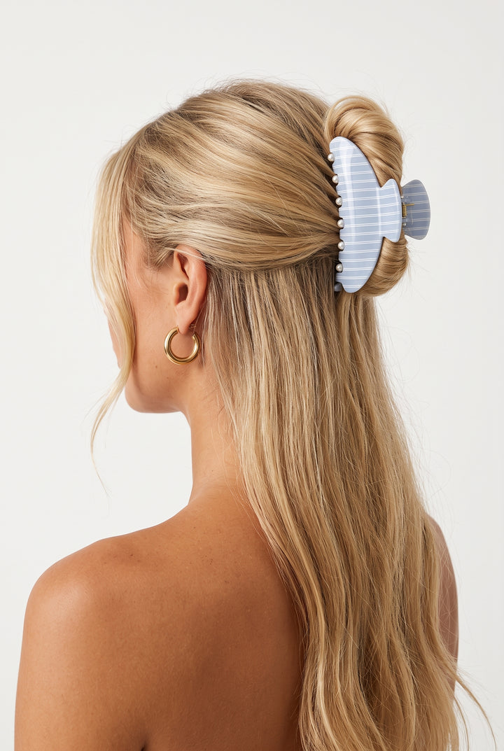 Cotton Candy Pinstripe Claw Clip