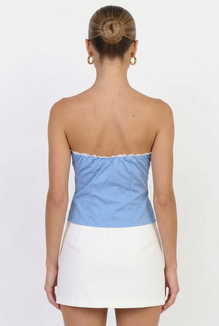 Delmare Button Front Tube Top