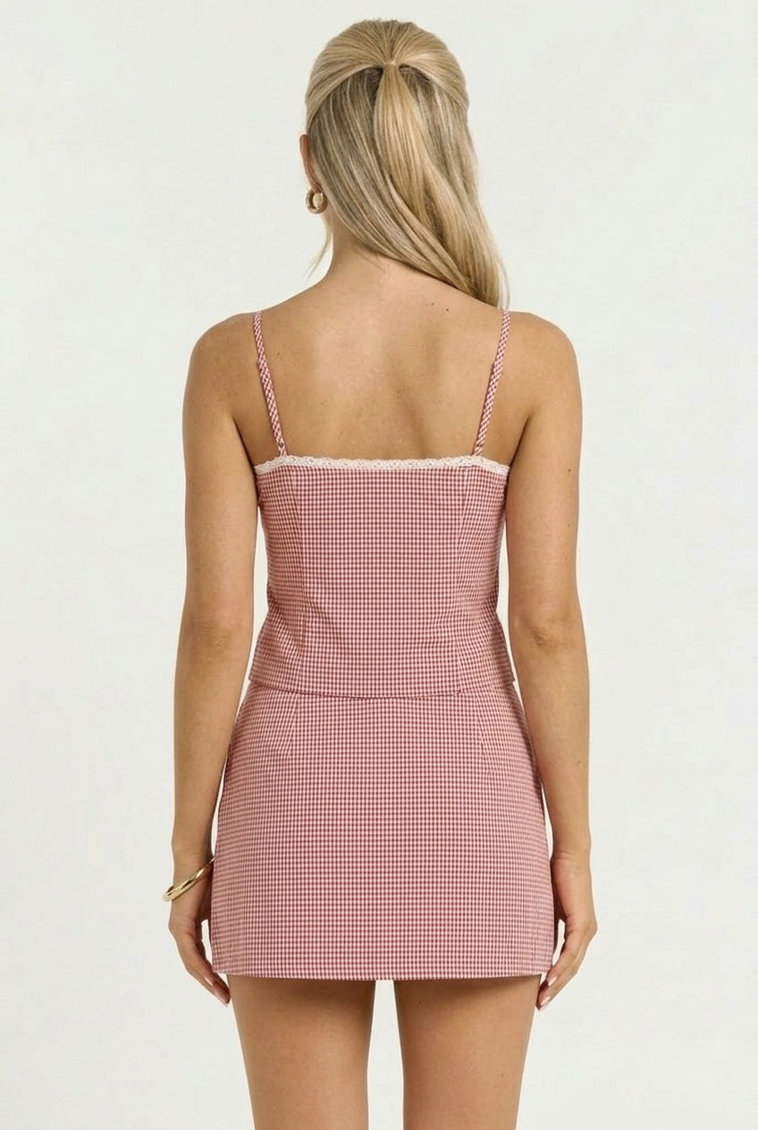 Diner Booth Date Wrap Mini Skirt