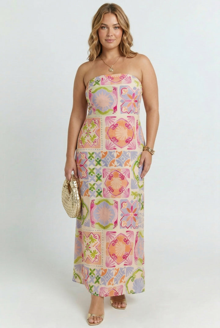 Dolce Coastal Tile Maxi Dress