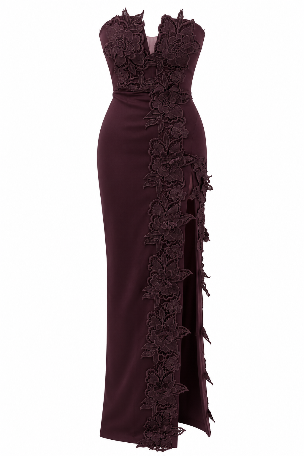 Éloise Floral Appliqué Column Maxi Dress