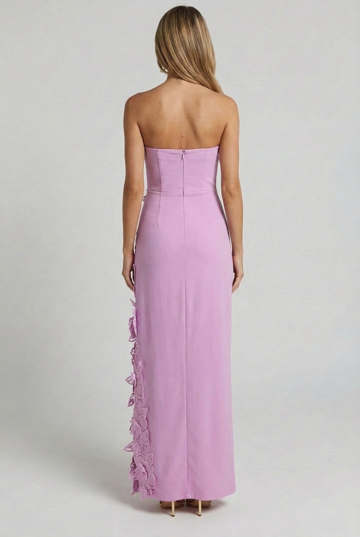 Éloise Floral Appliqué Column Maxi Dress