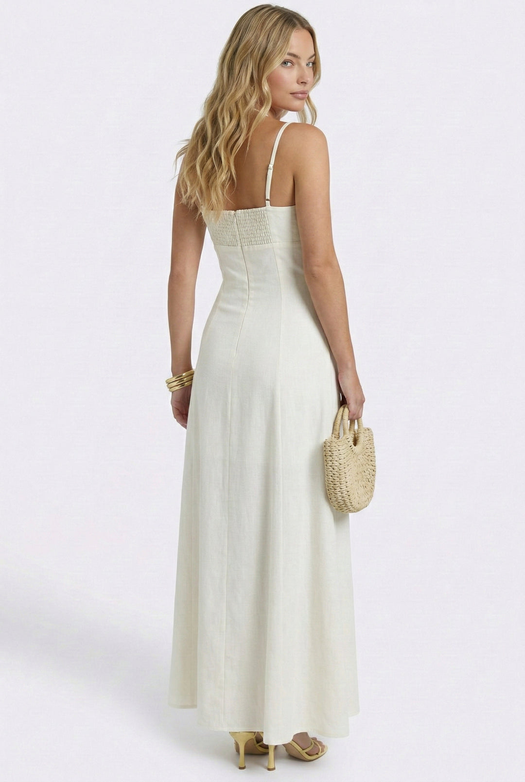 European Countryside Linen Maxi Dress