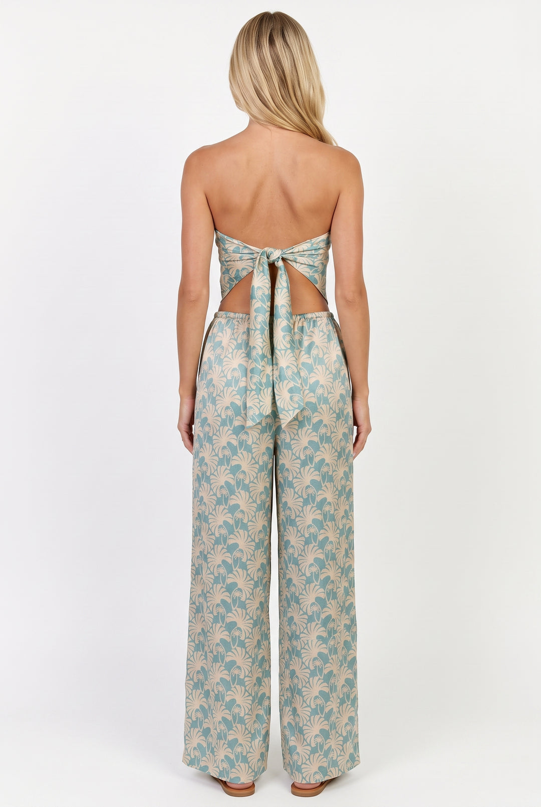 Faded Palms Scarf Top