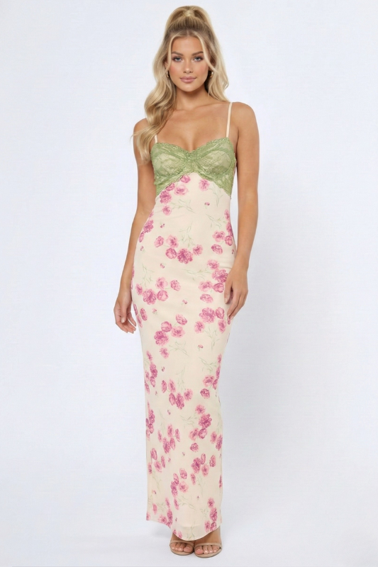 Floral Fantasy Lace Maxi Dress