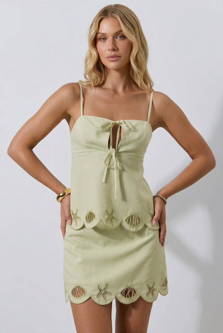 Found Seashells Scallop Mini Skirt