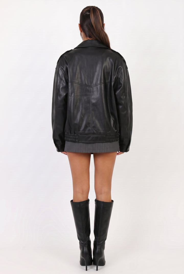 Frankie Oversized Faux Leather Jacket