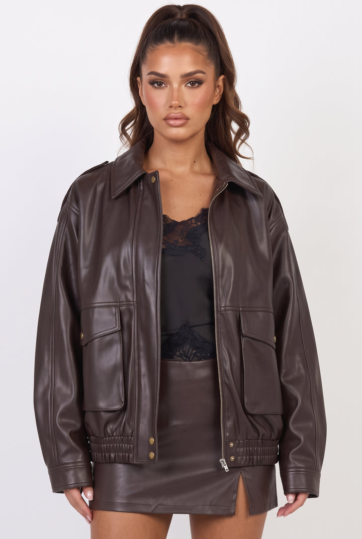 Frankie Oversized Faux Leather Jacket