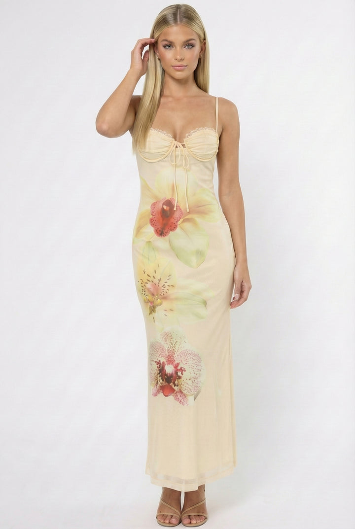 Menorca Floral Bodice Maxi Dress