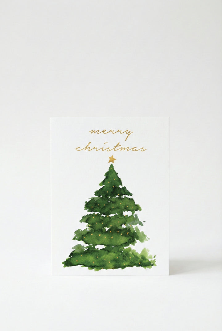 Merry Christmas Tree Holiday Greeting Card