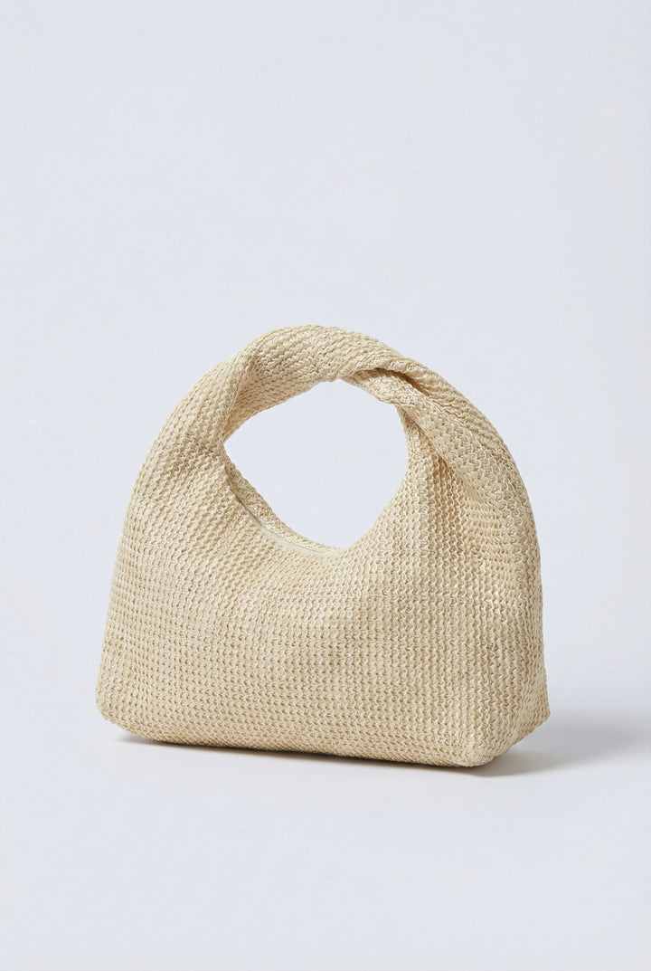 Solea Twist Woven Straw Top Handle Bag