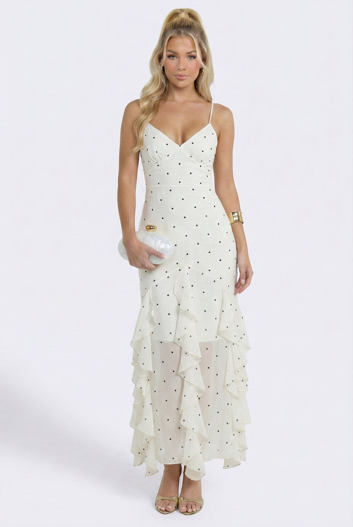 Noir et Blanc Romance Maxi Dress