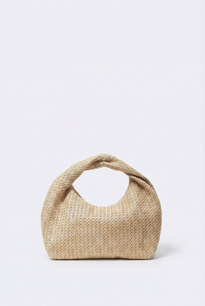 Solea Twist Woven Straw Top Handle Bag