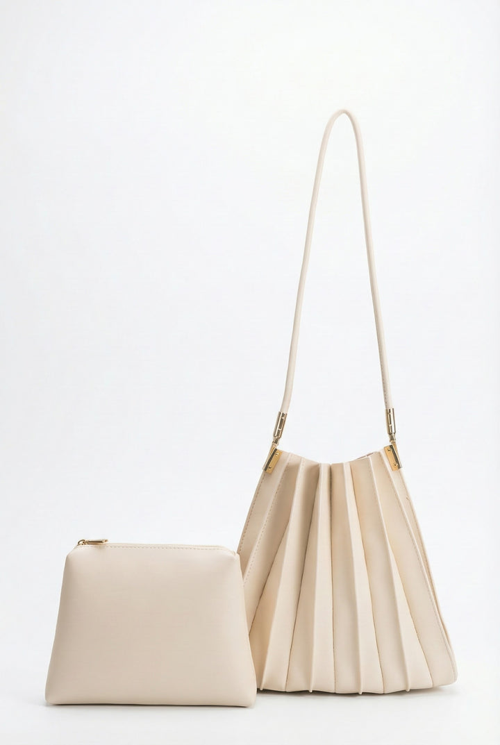 Melie Bianco Carrie Ivory Shoulder Bag